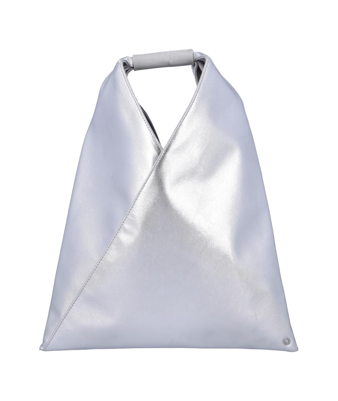 MM6 MAISON MARGIELA Серебряная сумка тоут из искусственной кожи, фото 1