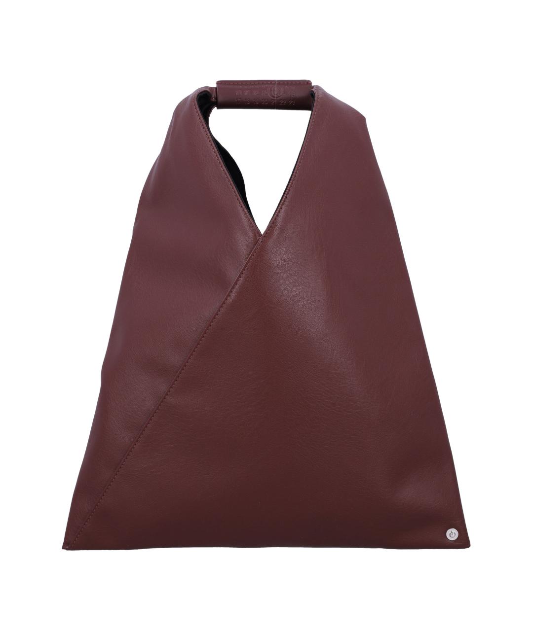 MM6 MAISON MARGIELA Бордовая сумка тоут из искусственной кожи, фото 1