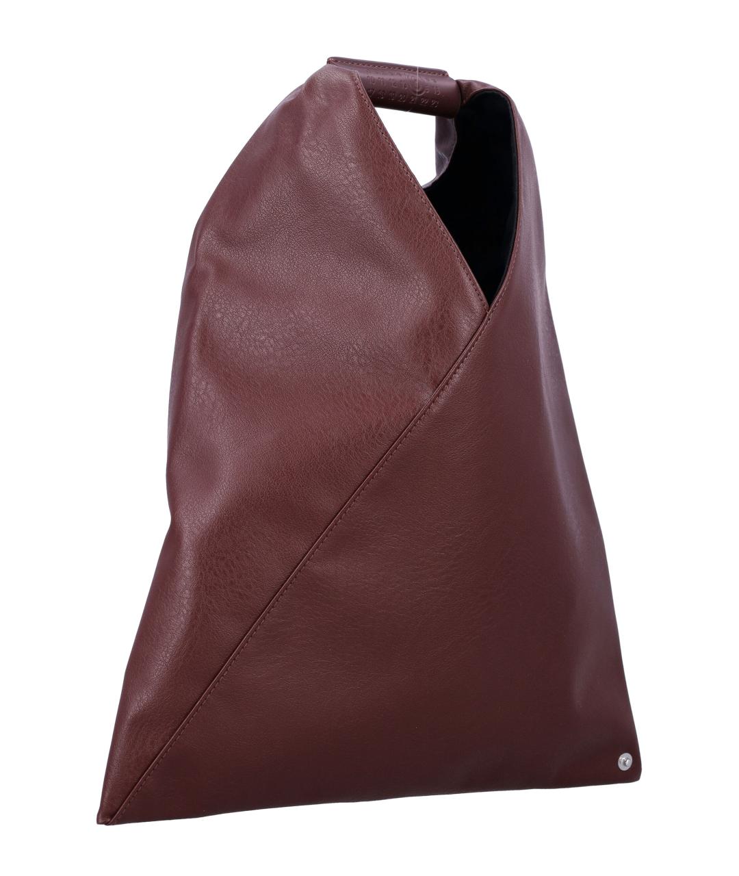 MM6 MAISON MARGIELA Бордовая сумка тоут из искусственной кожи, фото 2