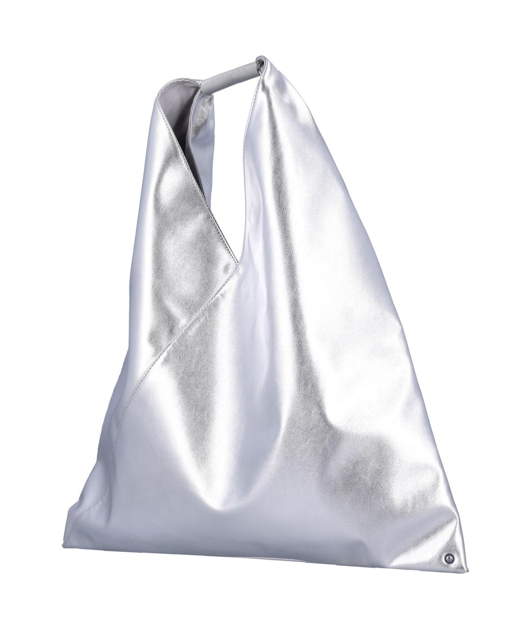 MM6 MAISON MARGIELA Серебряная сумка тоут из искусственной кожи, фото 3