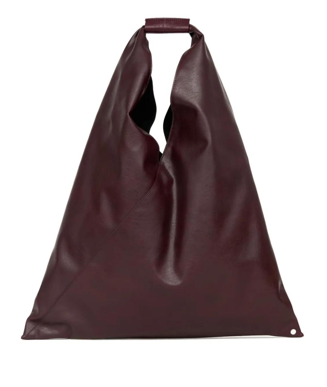 MM6 MAISON MARGIELA Бордовая сумка тоут из искусственной кожи, фото 1