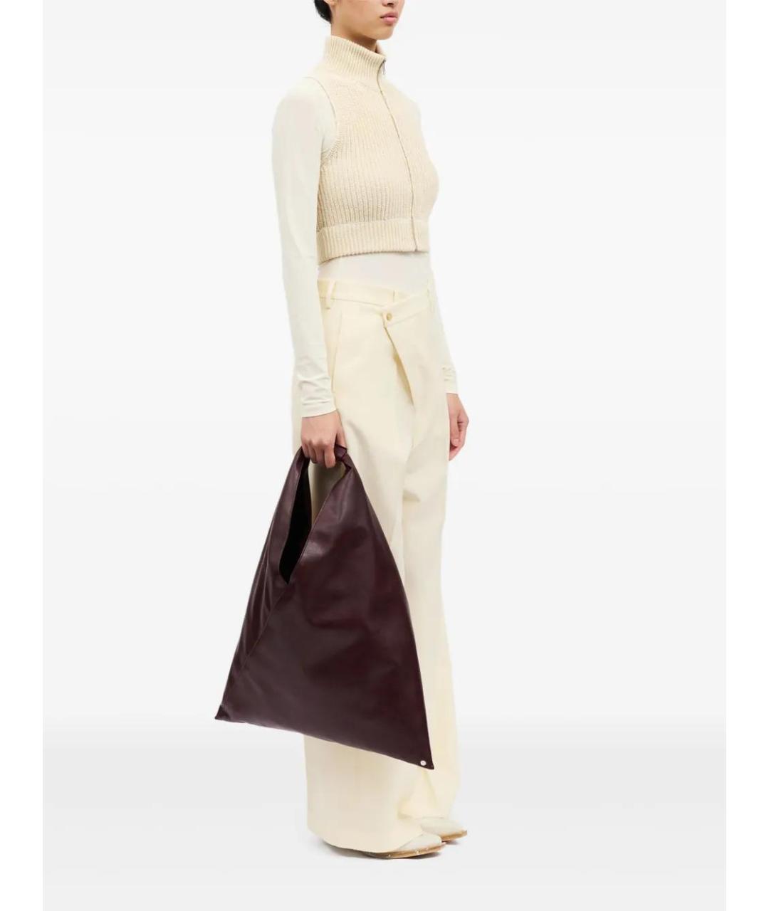 MM6 MAISON MARGIELA Бордовая сумка тоут из искусственной кожи, фото 2