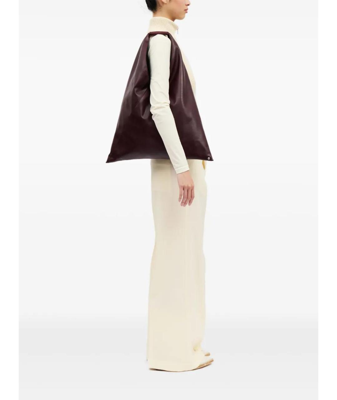 MM6 MAISON MARGIELA Бордовая сумка тоут из искусственной кожи, фото 3