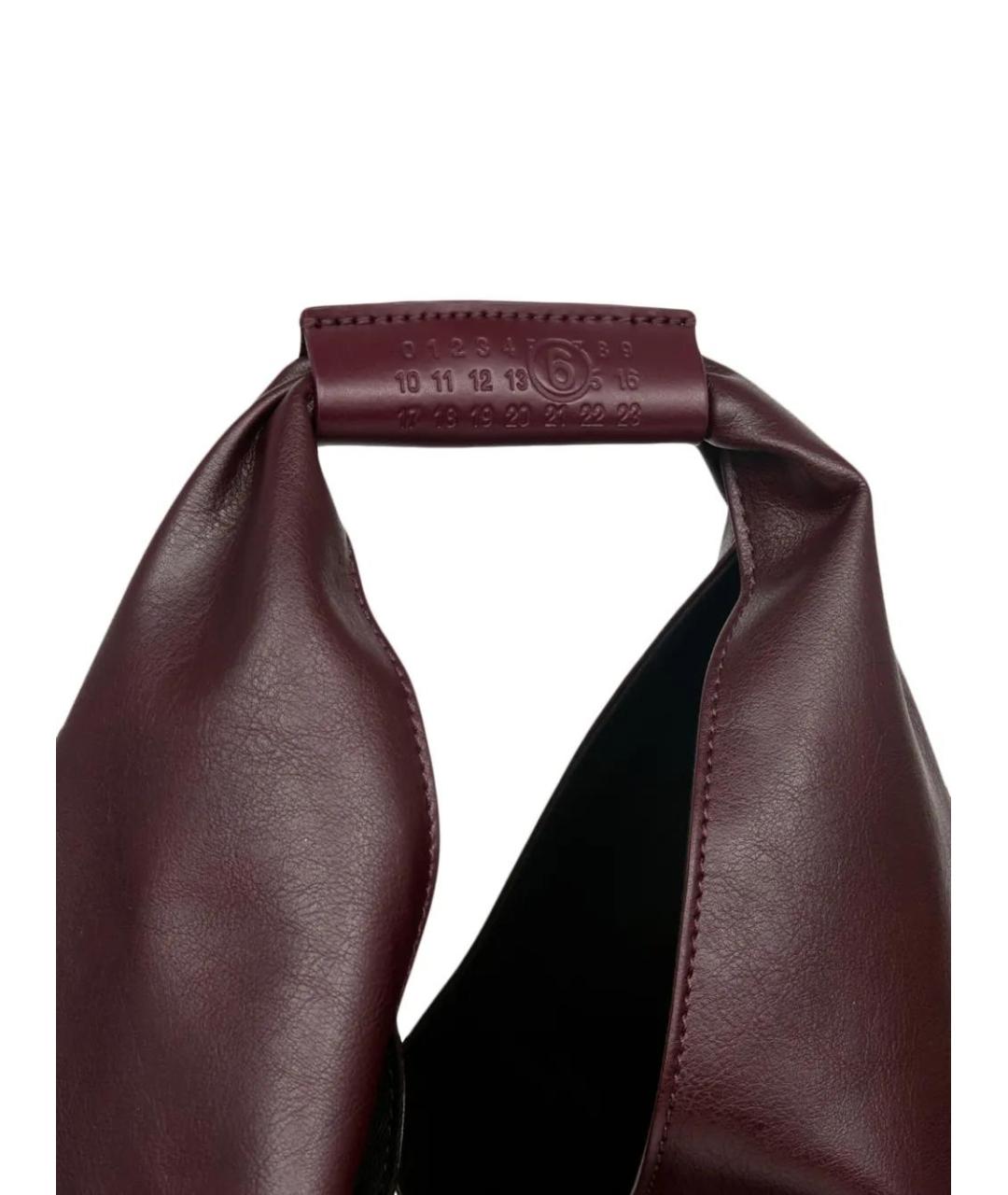 MM6 MAISON MARGIELA Бордовая сумка тоут из искусственной кожи, фото 5