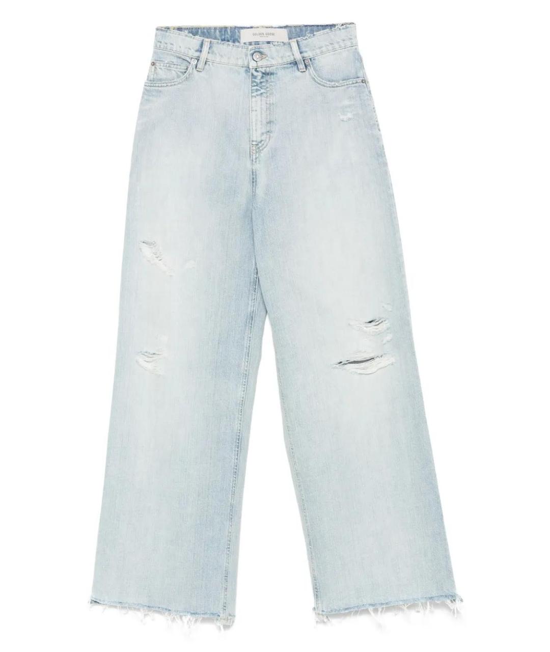 GOLDEN GOOSE DELUXE BRAND Голубые хлопковые прямые джинсы, фото 1