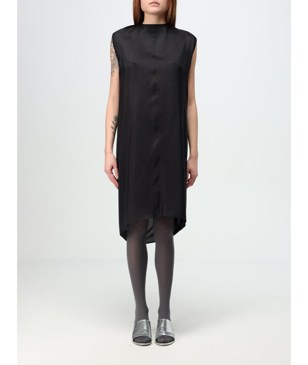 MM6 MAISON MARGIELA Черное шелковое повседневное платье, фото 2