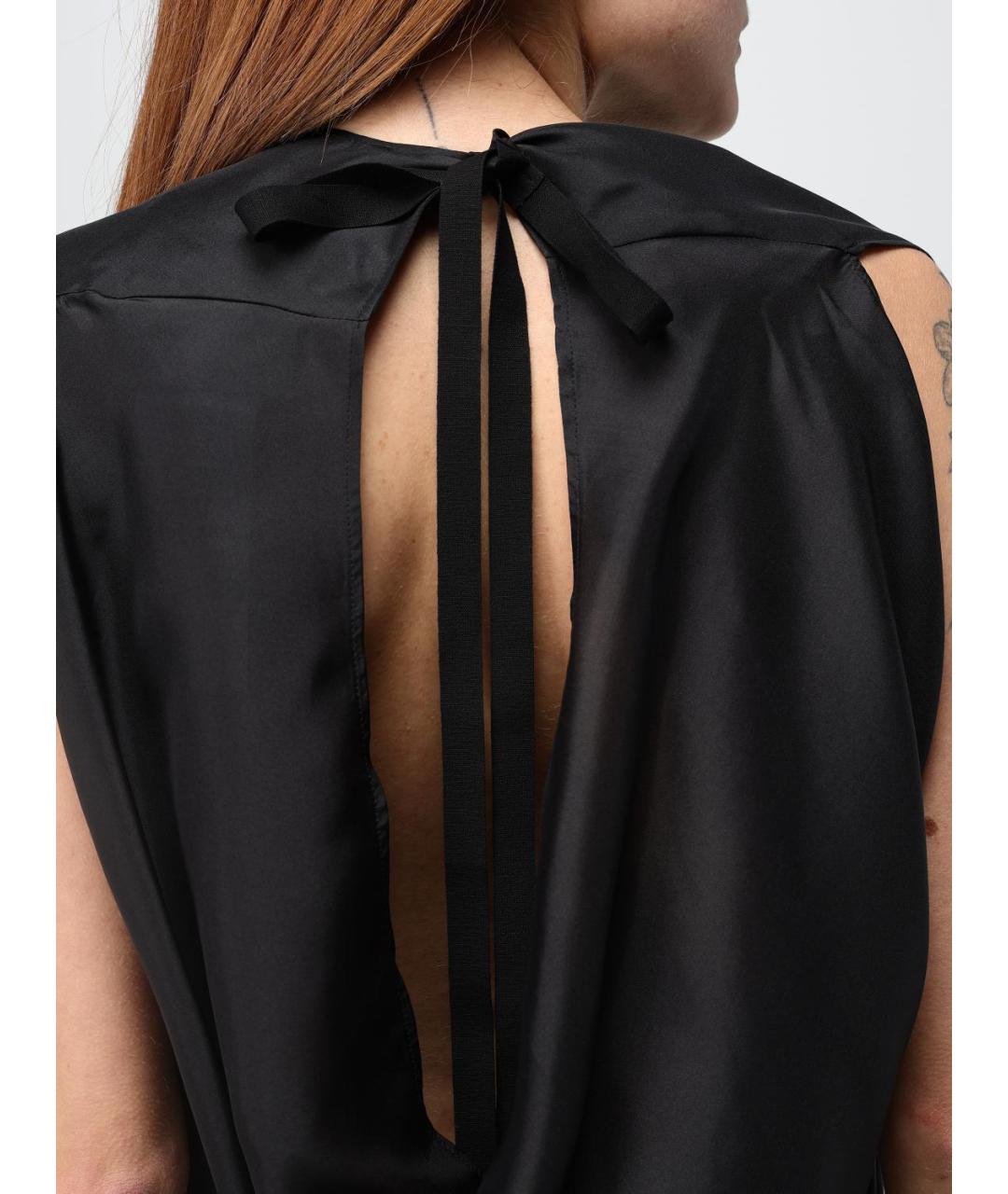 MM6 MAISON MARGIELA Черное шелковое повседневное платье, фото 6
