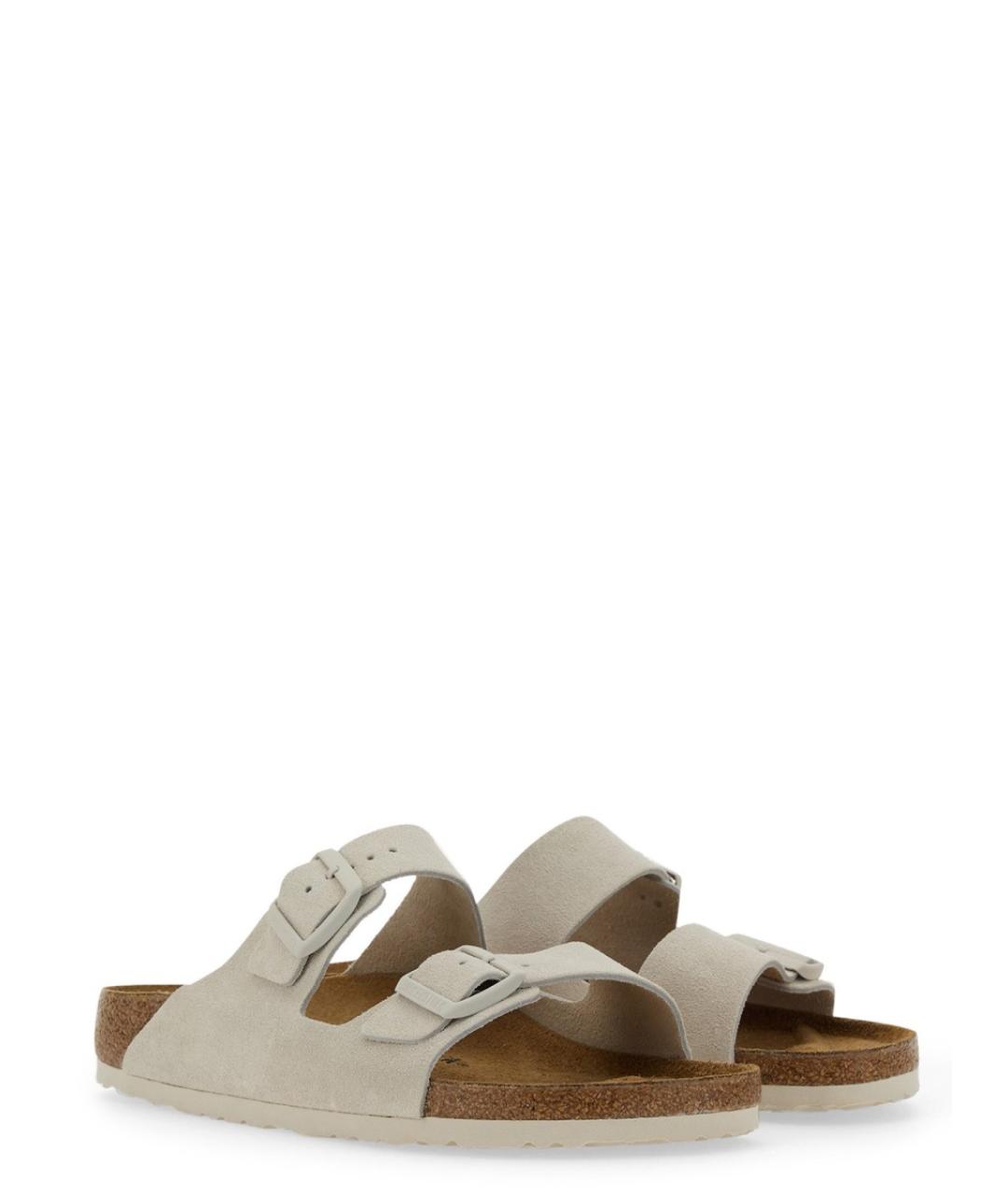 BIRKENSTOCK Серые кожаные сандалии, фото 2