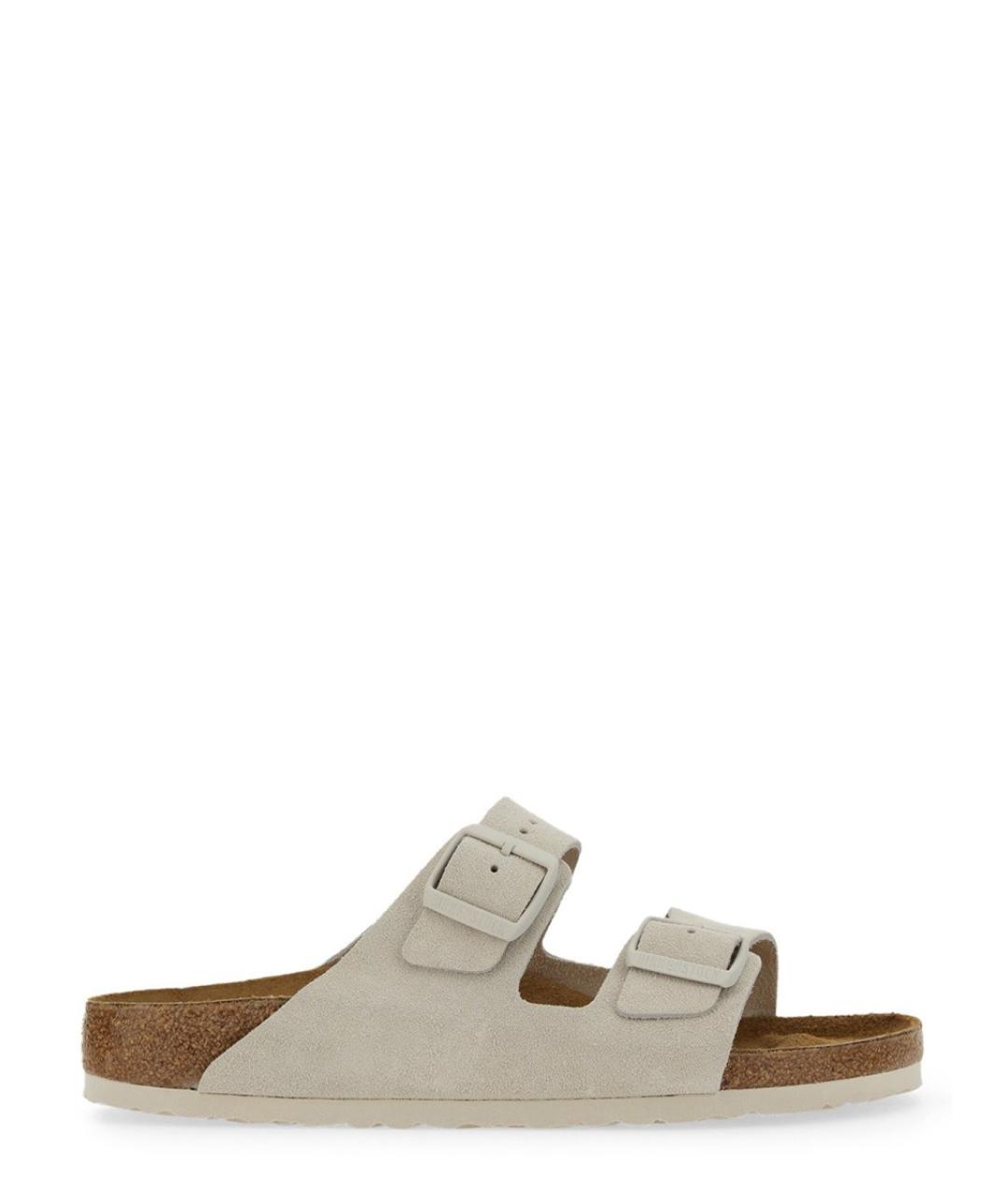 BIRKENSTOCK Серые кожаные сандалии, фото 1