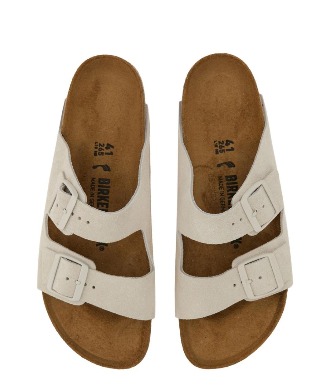 BIRKENSTOCK Серые кожаные сандалии, фото 4