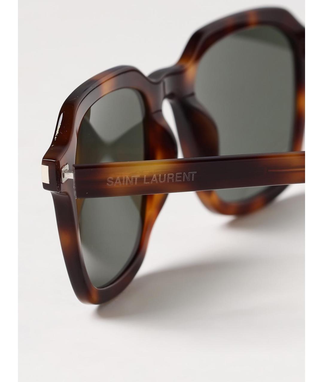 SAINT LAURENT Коричневые солнцезащитные очки, фото 4