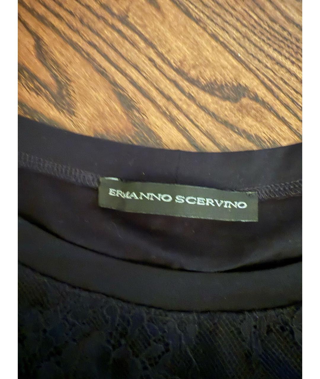 ERMANNO SCERVINO Черная хлопковая футболка, фото 3