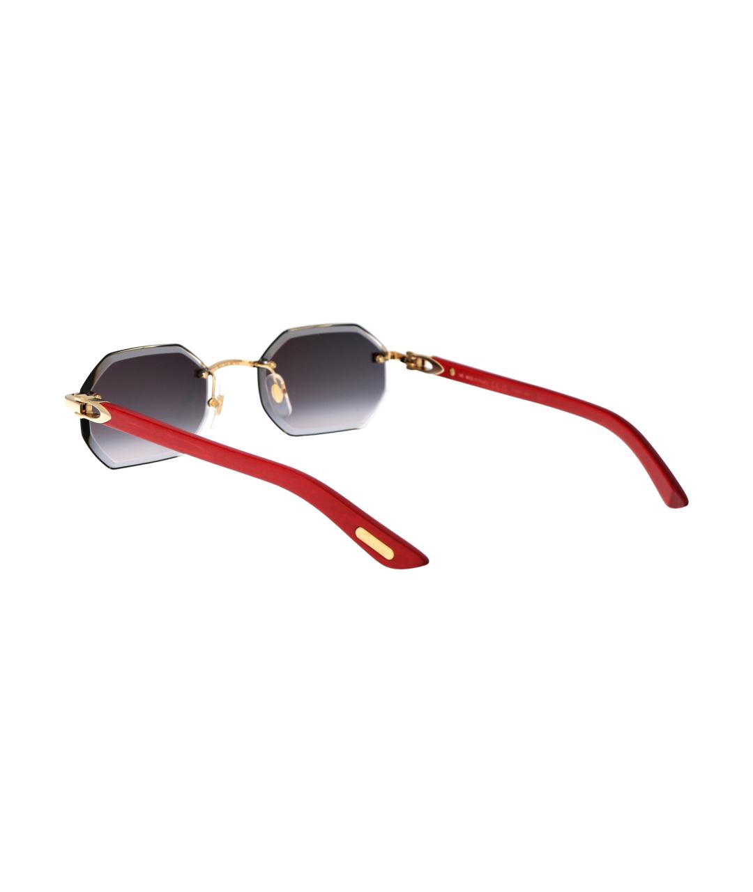CARTIER Золотые металлические солнцезащитные очки, фото 4