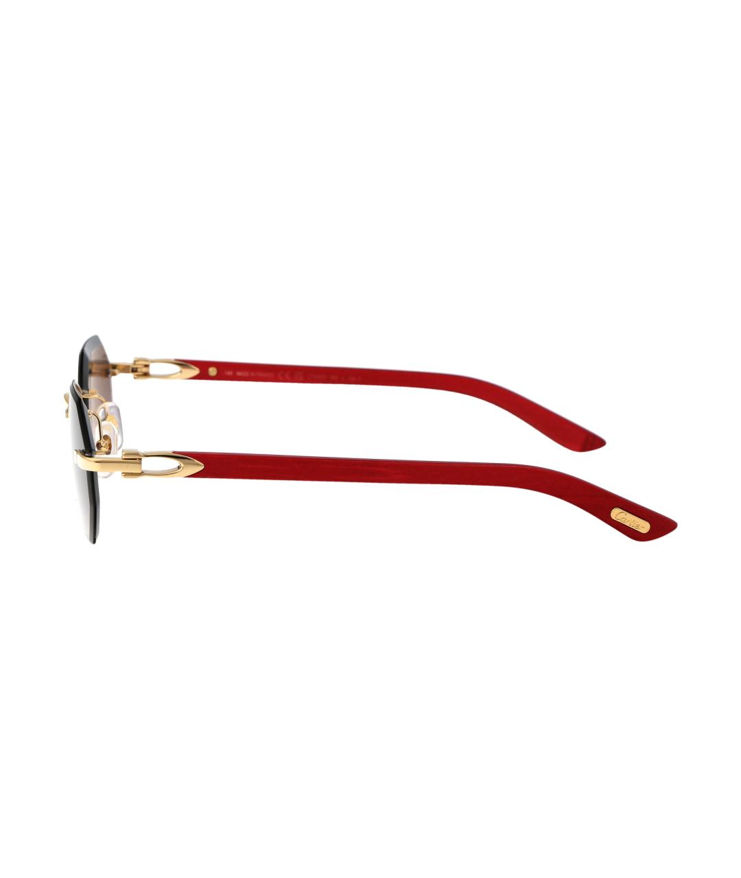 CARTIER Золотые металлические солнцезащитные очки, фото 3