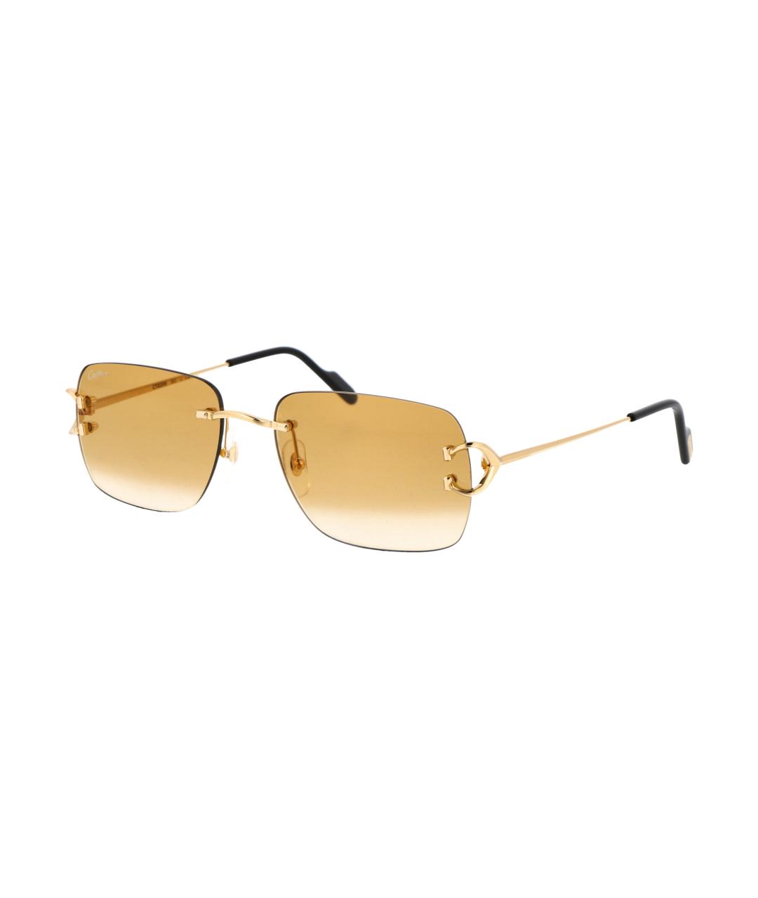 CARTIER Золотые металлические солнцезащитные очки, фото 1
