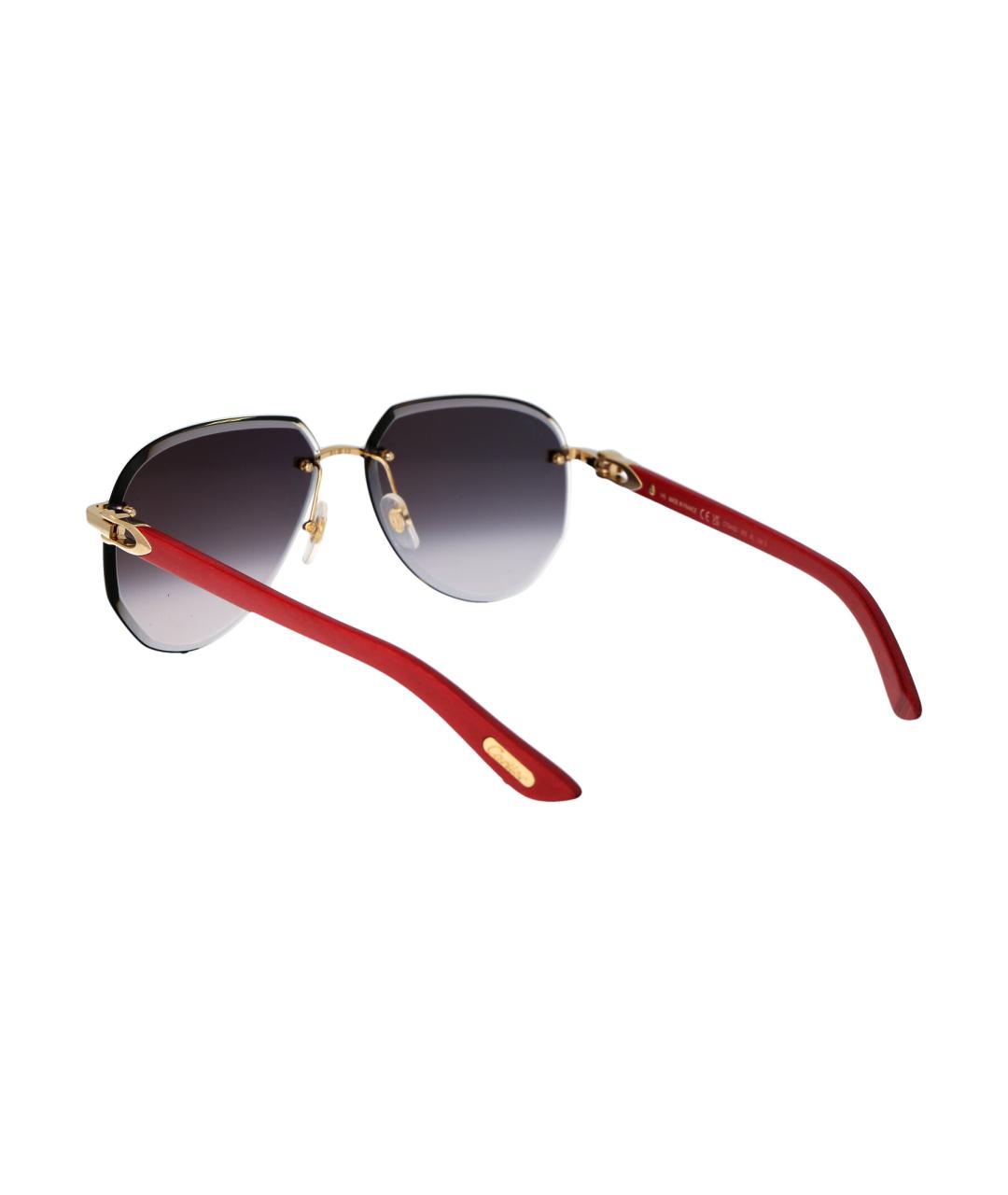 CARTIER Золотые металлические солнцезащитные очки, фото 4