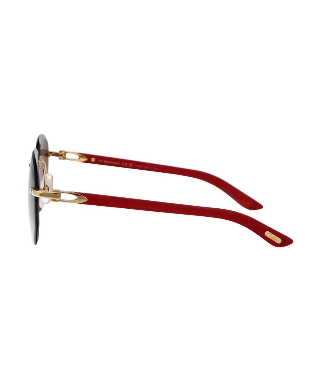 CARTIER Золотые металлические солнцезащитные очки, фото 3