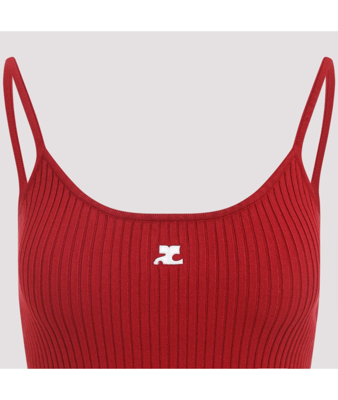 COURREGES Красная полиэстеровая майка, фото 4