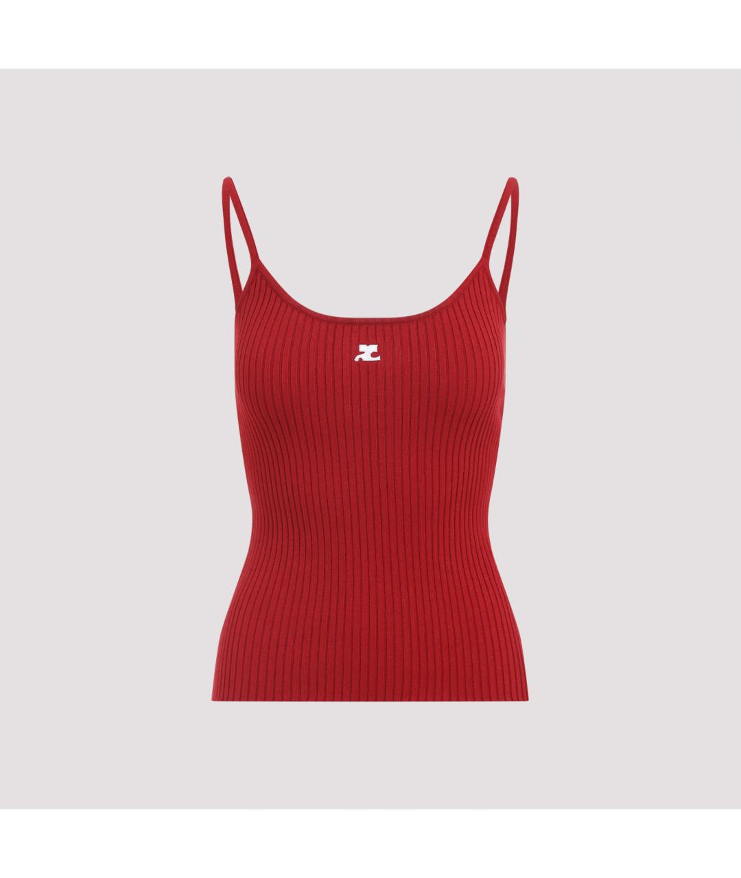 COURREGES Красная полиэстеровая майка, фото 2
