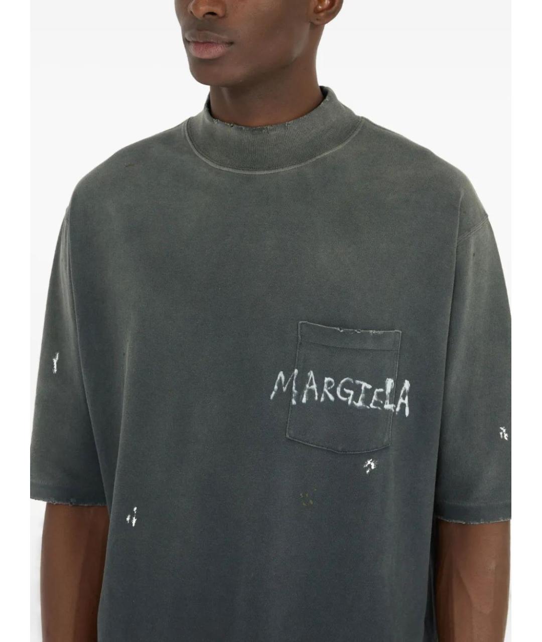 MAISON MARGIELA Серая хлопковая футболка, фото 5