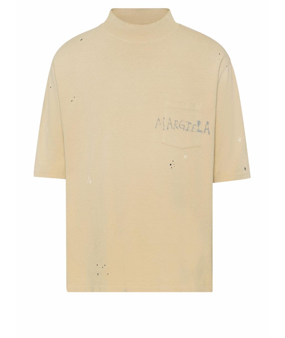 MAISON MARGIELA Бежевая хлопковая футболка, фото 1