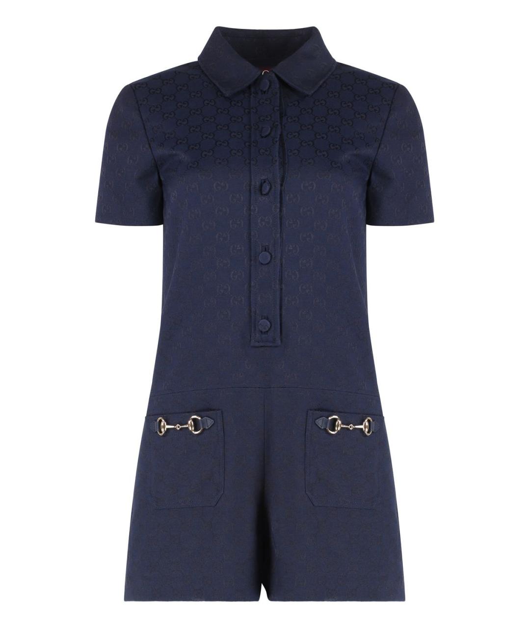 GUCCI Темно-синий полиэстеровый комбинезон, фото 1