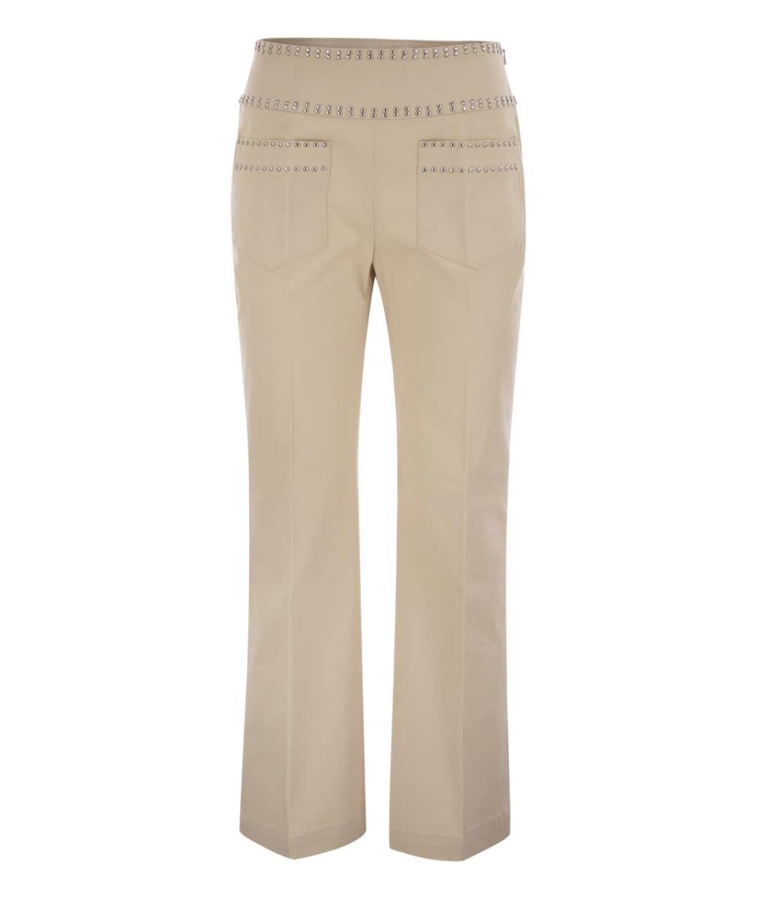 WEEKEND MAX MARA Бежевые хлопковые прямые брюки, фото 1