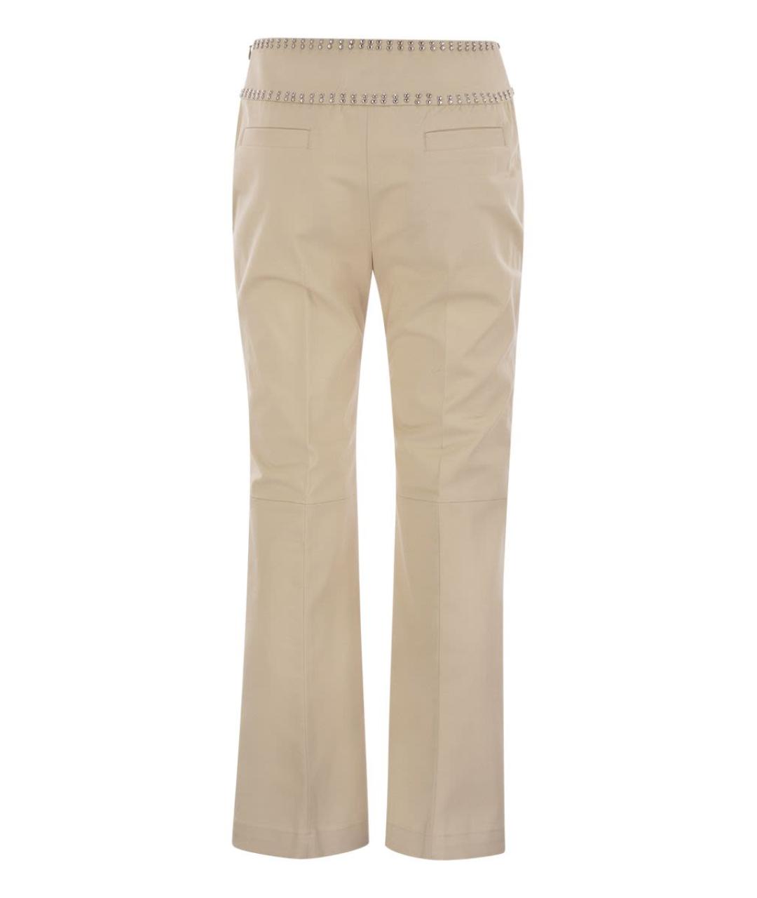 WEEKEND MAX MARA Бежевые хлопковые прямые брюки, фото 2