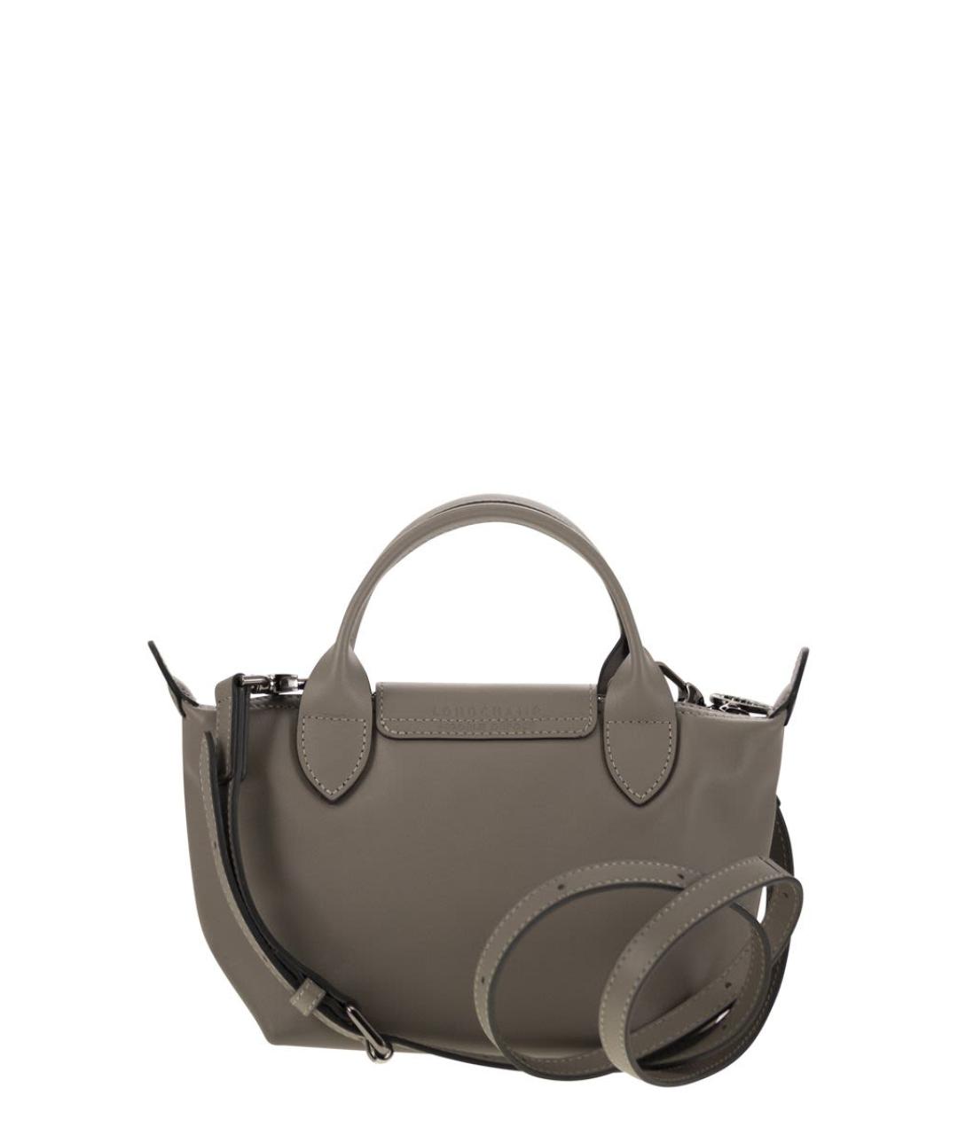 LONGCHAMP Антрацитовая кожаная сумка тоут, фото 2