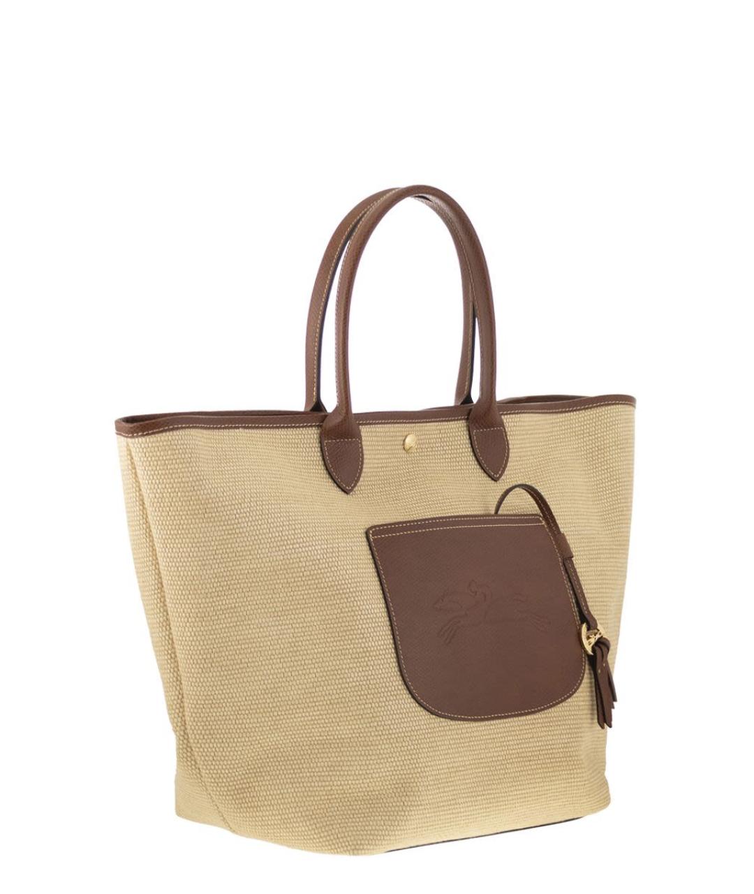 LONGCHAMP Бежевая синтетическая сумка тоут, фото 4