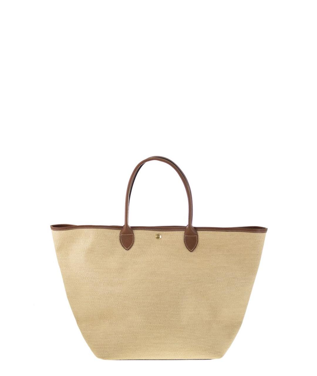 LONGCHAMP Бежевая синтетическая сумка тоут, фото 2