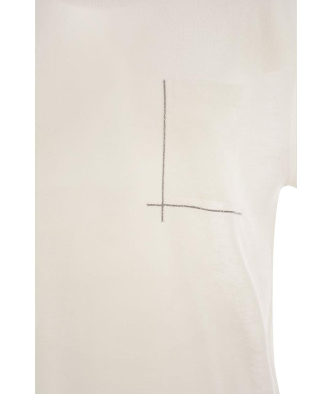 BRUNELLO CUCINELLI Бежевая льняная футболка, фото 4
