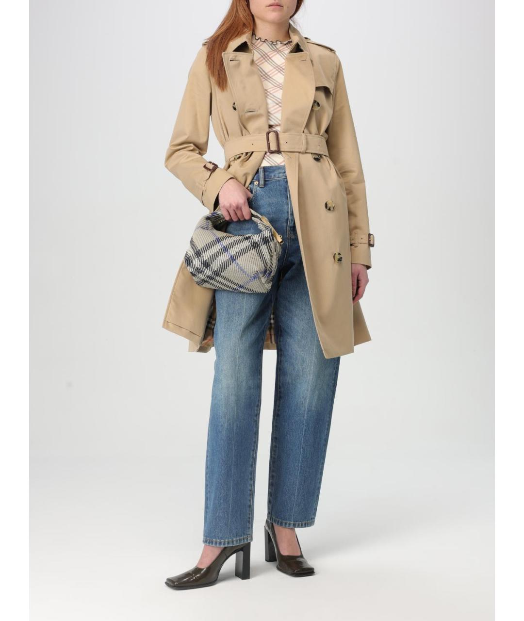 BURBERRY Бежевая сумка с короткими ручками, фото 2