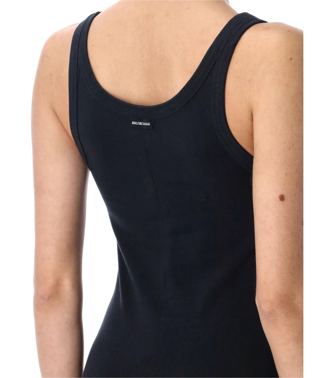 BALENCIAGA Черное хлопковое повседневное платье, фото 4