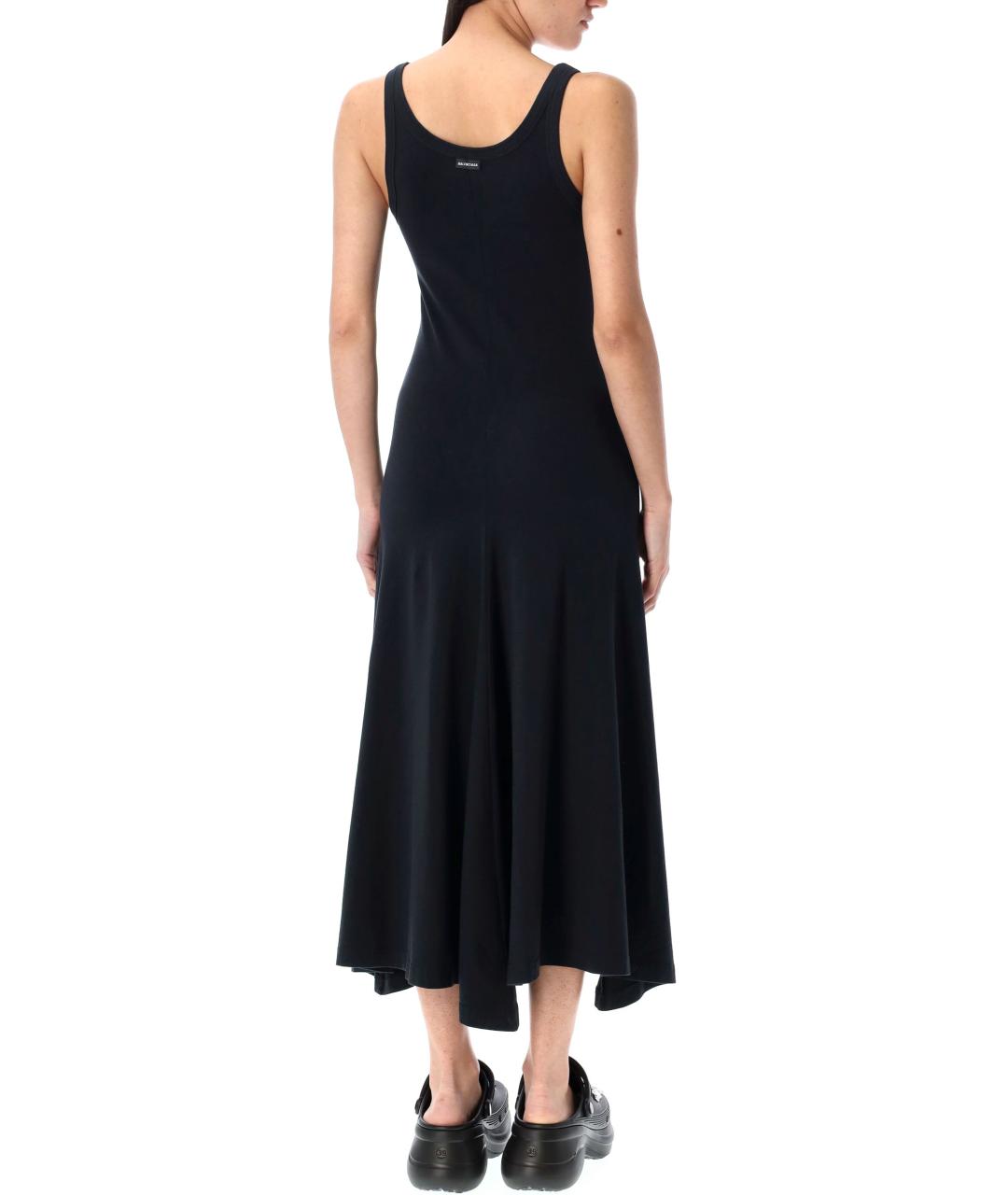 BALENCIAGA Черное хлопковое повседневное платье, фото 3