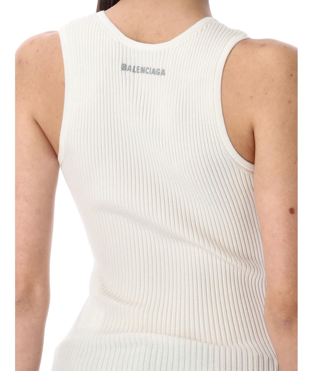 BALENCIAGA Белая шерстяная майка, фото 4