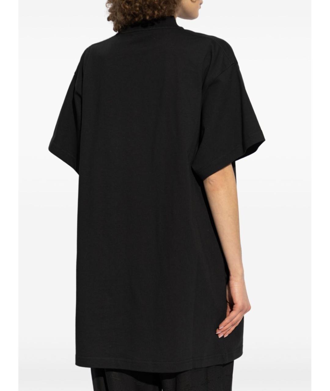 BALENCIAGA Черная хлопковая футболка, фото 5