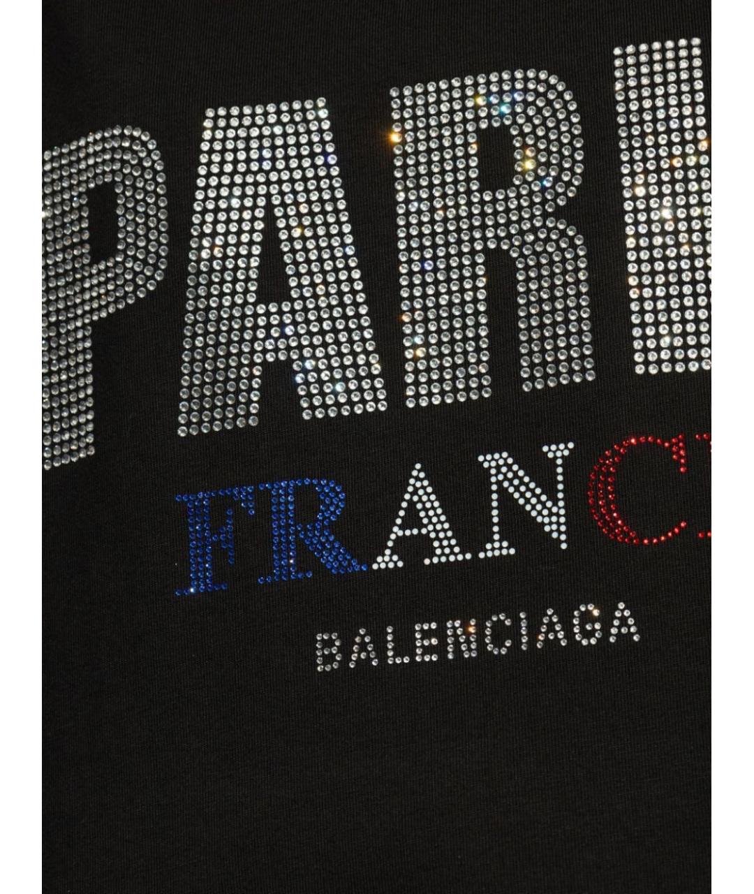 BALENCIAGA Черная хлопковая футболка, фото 6