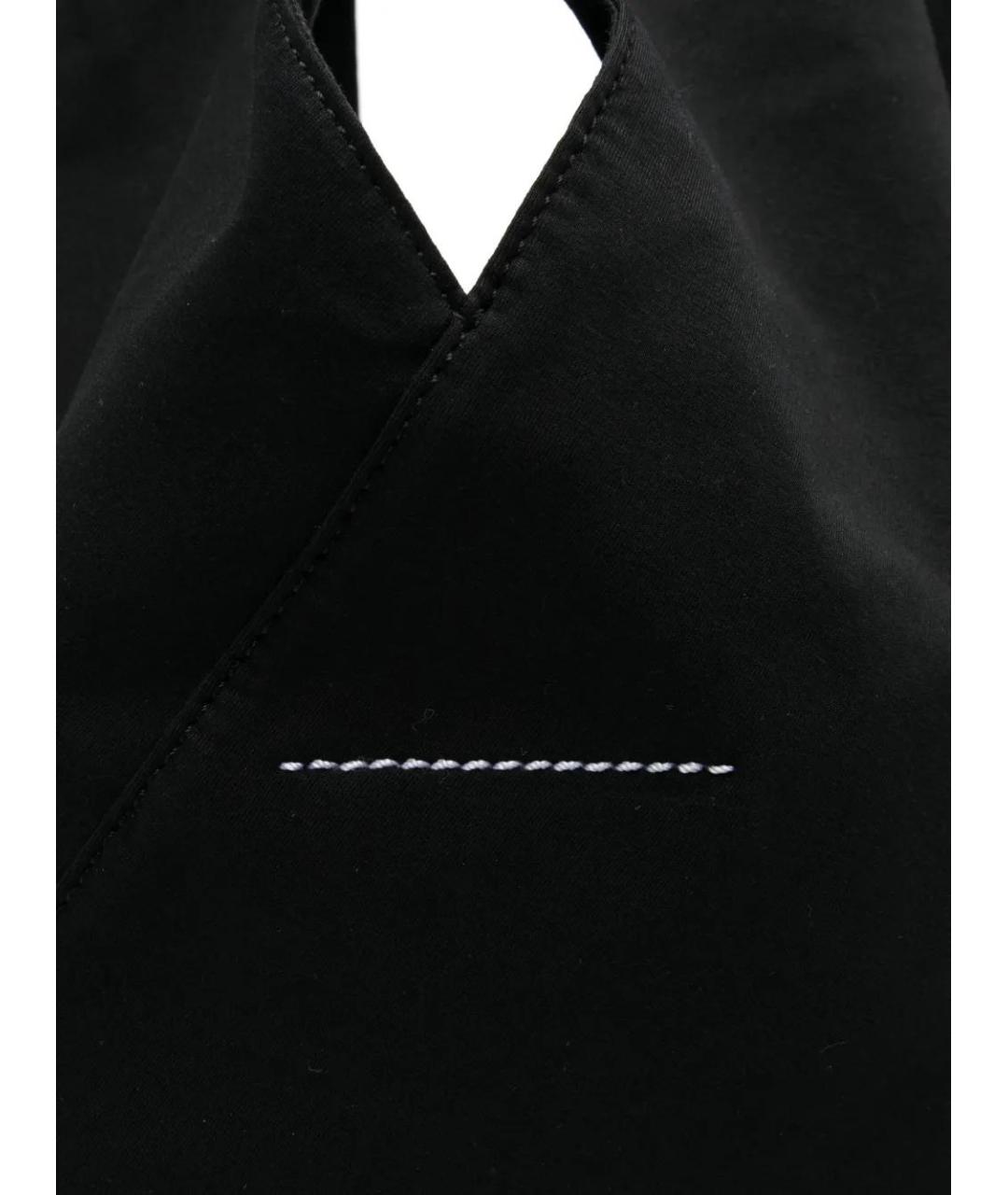 MM6 MAISON MARGIELA Черная хлопковая сумка тоут, фото 4