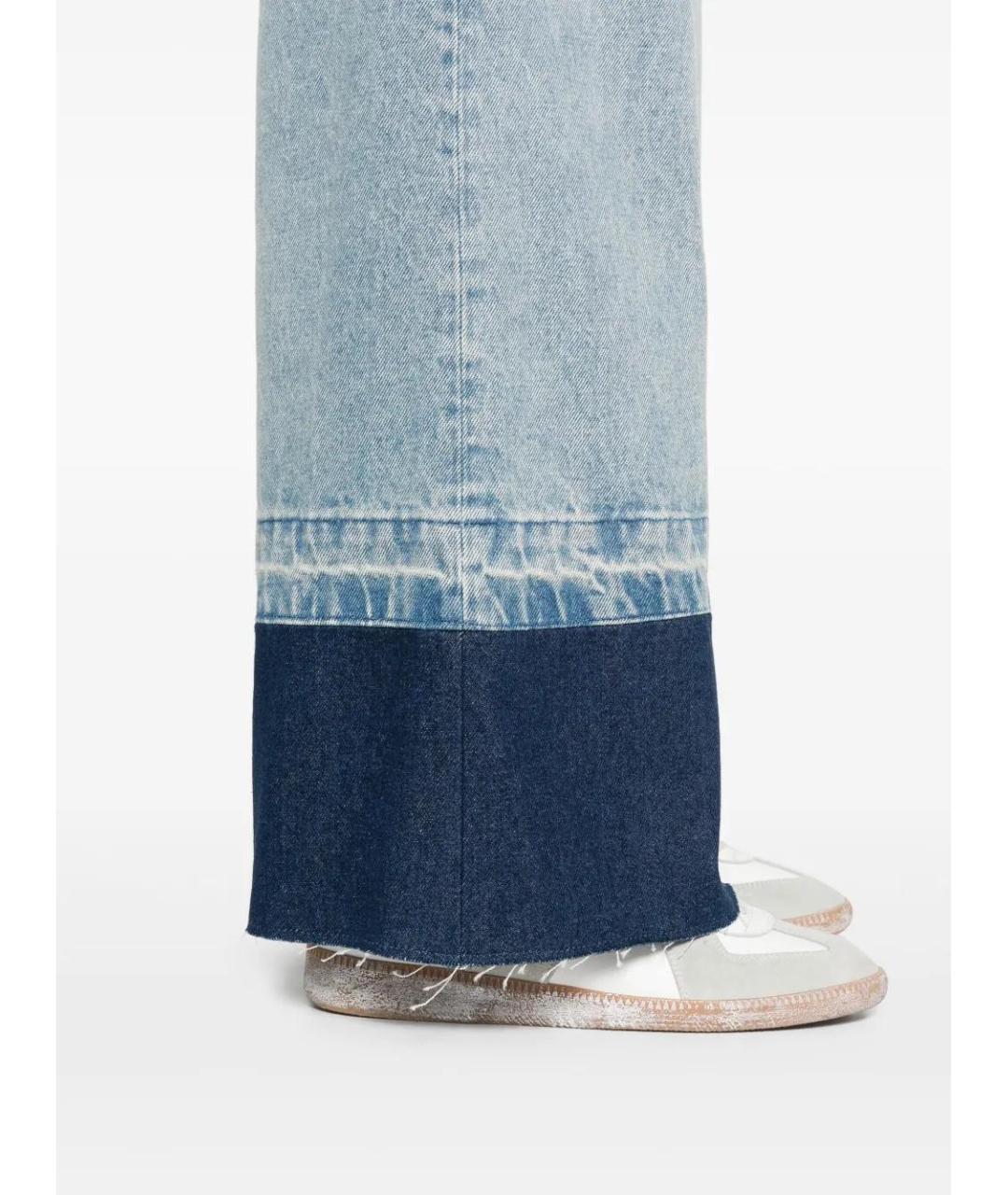 MAISON MARGIELA Голубые хлопковые прямые джинсы, фото 5
