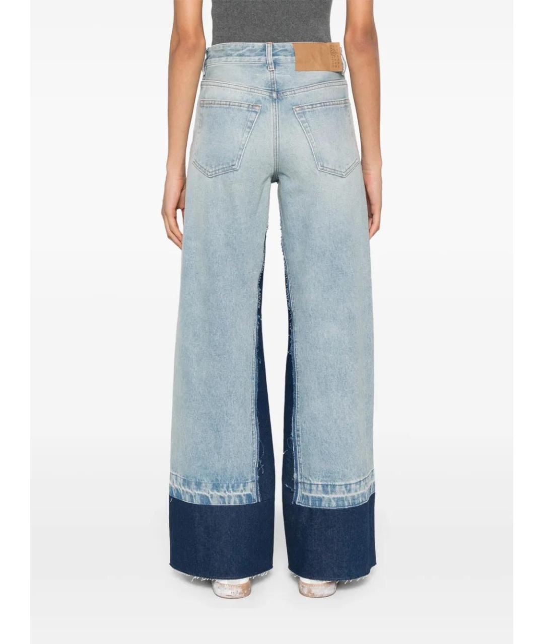 MAISON MARGIELA Голубые хлопковые прямые джинсы, фото 4
