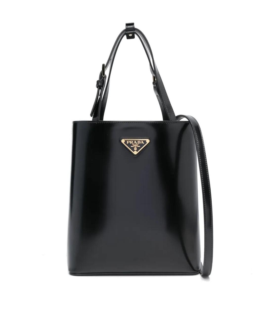 PRADA Черная кожаная сумка тоут, фото 1