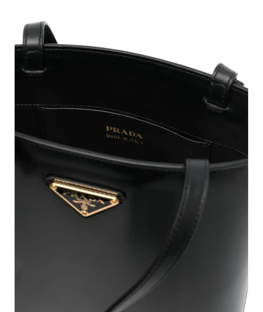 PRADA Черная кожаная сумка тоут, фото 5