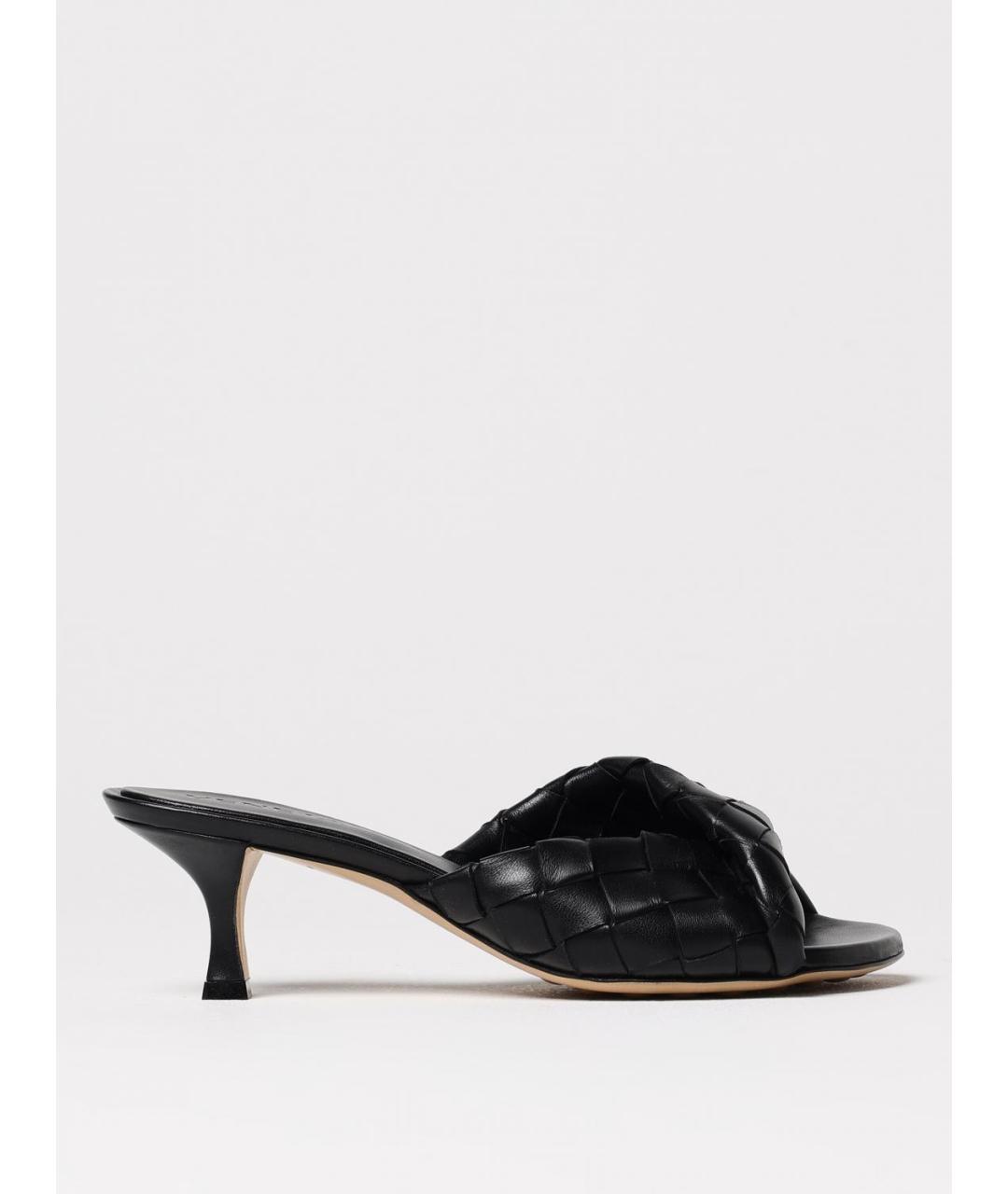 BOTTEGA VENETA Черные кожаные мюли, фото 5