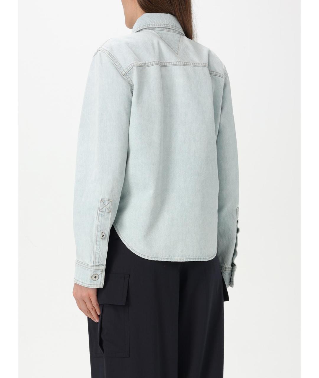 BOTTEGA VENETA Голубая хлопковая рубашка, фото 4