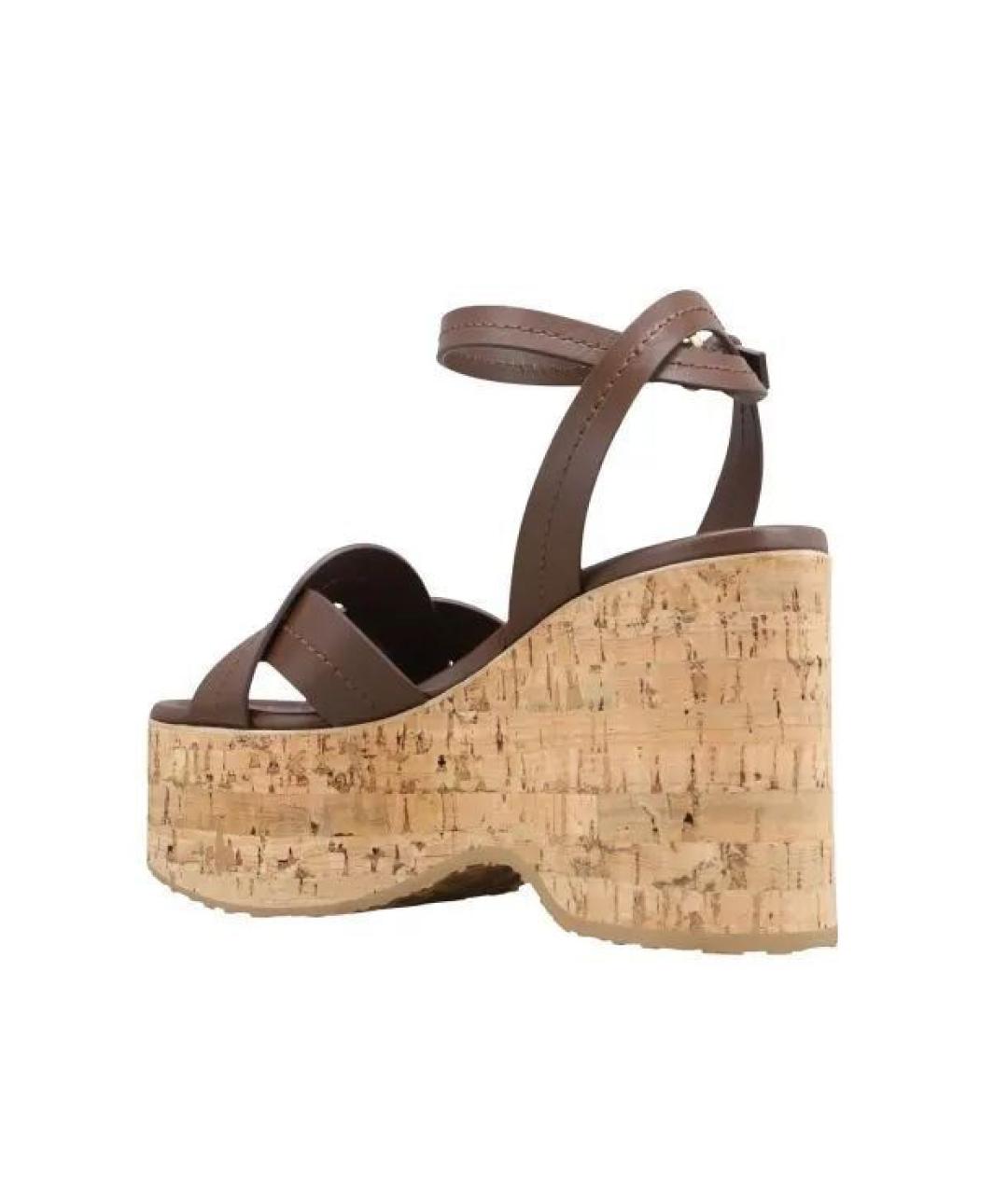 GIANVITO ROSSI Коричневые кожаные босоножки, фото 3