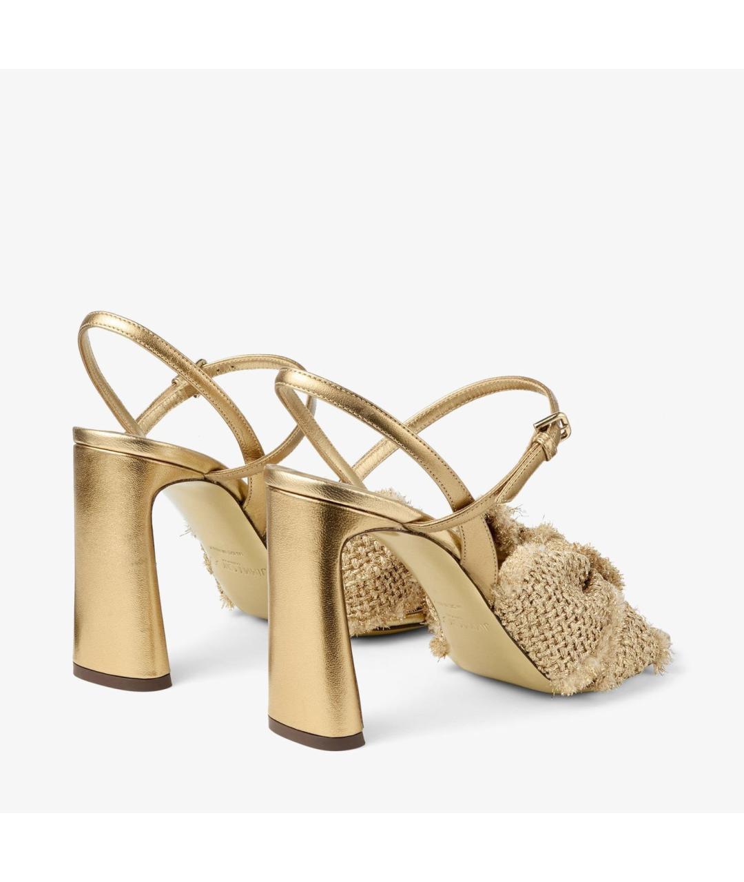 JIMMY CHOO Золотые босоножки, фото 2
