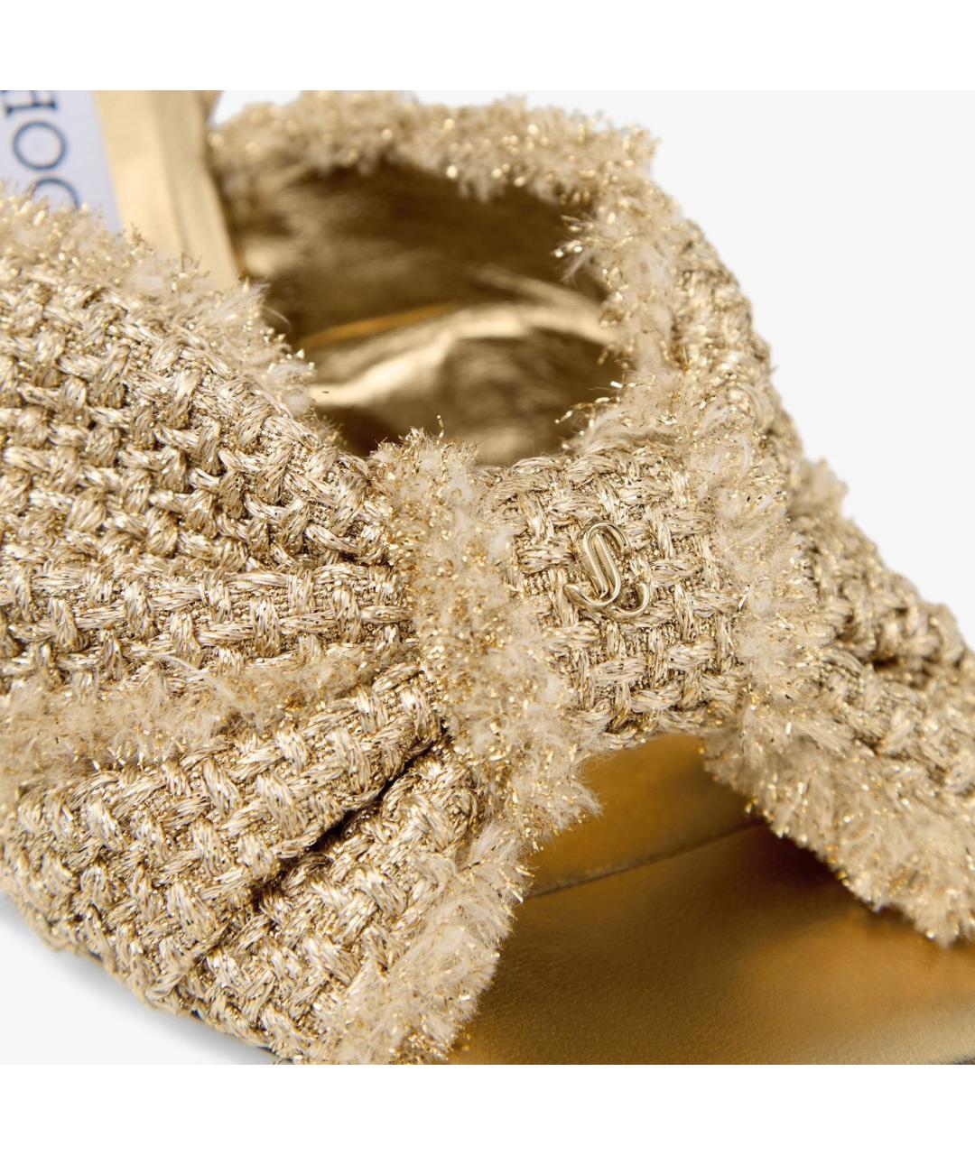 JIMMY CHOO Золотые босоножки, фото 4