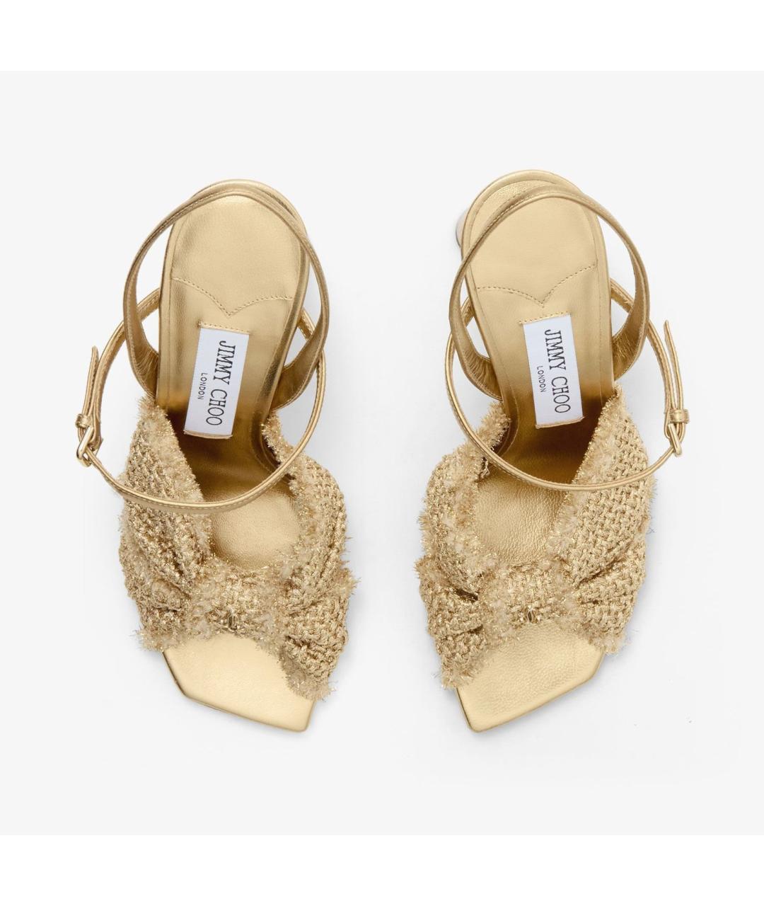 JIMMY CHOO Золотые босоножки, фото 3