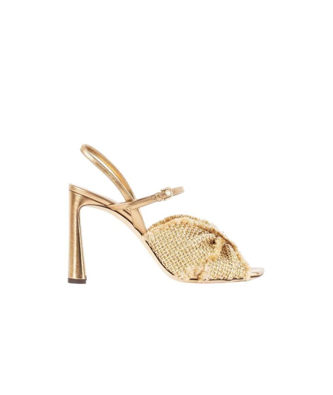 JIMMY CHOO Золотые босоножки, фото 1